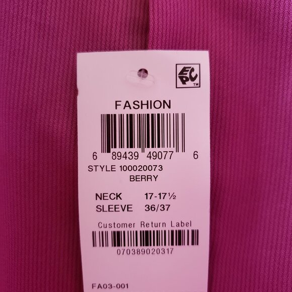 Alfani, NWT, Pink, Size 17-17.5 Neck/37 Long Sleeve, Regular Fit Performance - Picture 2 of 2